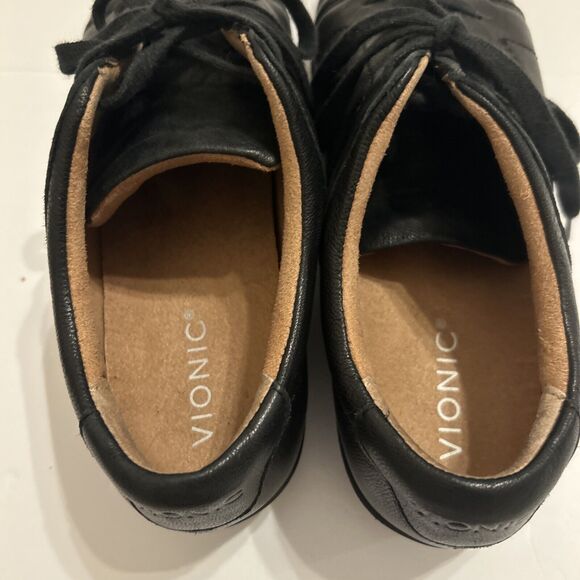 Vionic Magnolia Lindsey Black Soft Leather Lace Up Everyday Shoes Women's Sz 8.5 - Picture 8 of 12